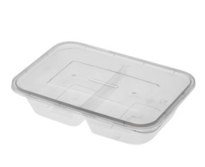 Pote Retangular (400ml) com Divisória e Tampa - Plastilânia - Imagem 1