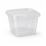 Pote Quadrado 250ml com Tampa - Prafesta - 20un ou 240un