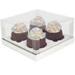 Caixa para Quatro Cupcakes - Ideia Embalagens